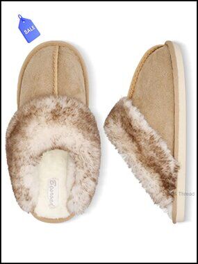Plush Faux Fur Fluffy Flats Winter House Slippers Warm Slide Shoes Women